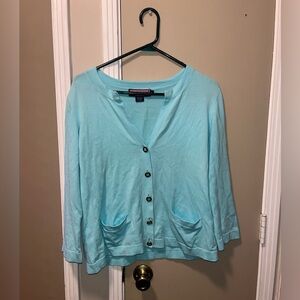 Vineyard Vines Aqua Blue Button Down Sweater